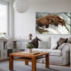 Home oversized acrylic office wall art BearMomCubFishJump GD Whalen Photography