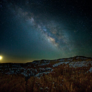 Natures Cathedral Milky Way Bryce Canyon stars moon night sky Milky Way