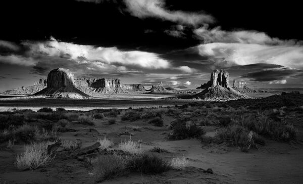Essence of Monument Valley Arizona landscape b&W black and white
