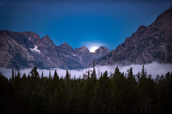 Moonset Over the Tetons moon TetonMoonRiseOverTetonsSept2020 GD Whalen Photography