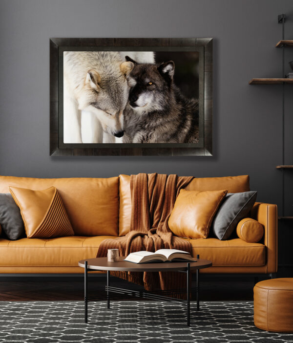 wolf picture framed